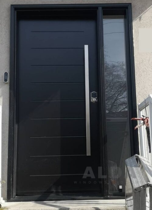 modern black steel door