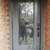 Grey steel entry door