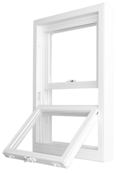 Image depicts a single hung tilt window.