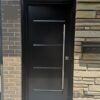 Black steel entry door