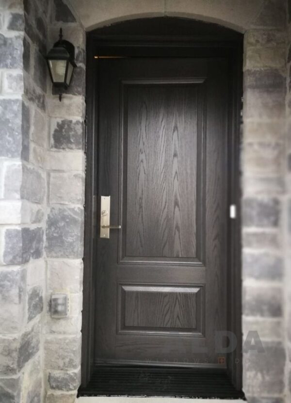 Brown Entry Door with Arched Transom | Brown Fiberglass Door