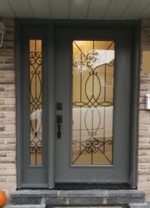 Grey traditional steel door