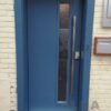 Modern bright blue steel door