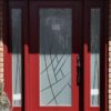 Red steel entry door