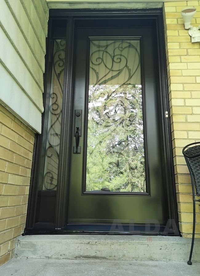 Traditional black steel door