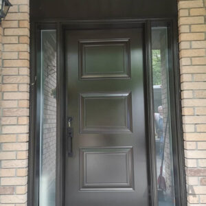 Traditional black steel door