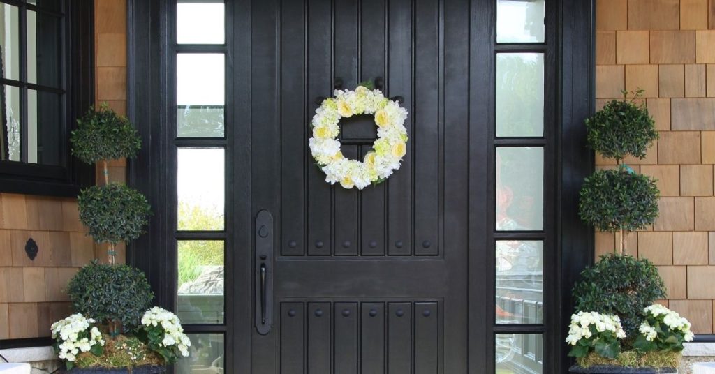 Black fiberglass door
