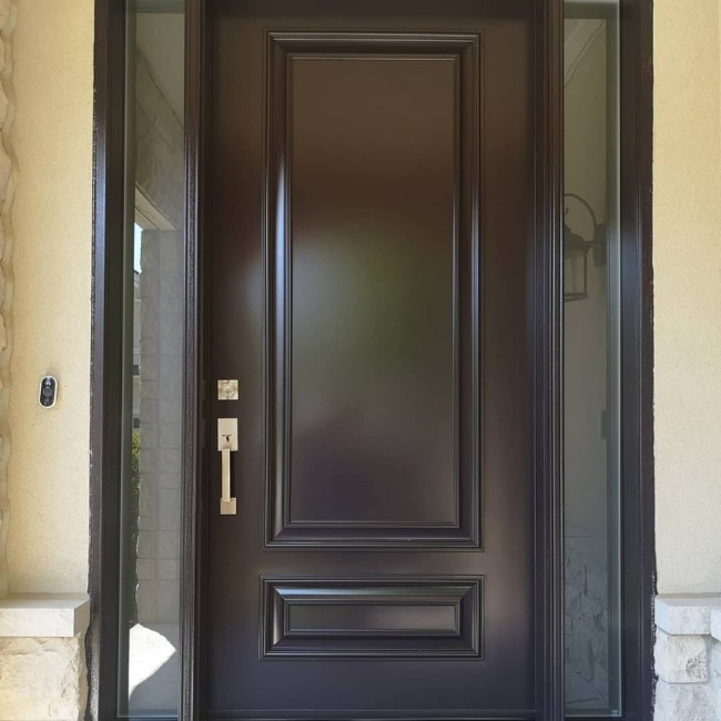Single Dark Brown Steel Door Replacement in Toronto