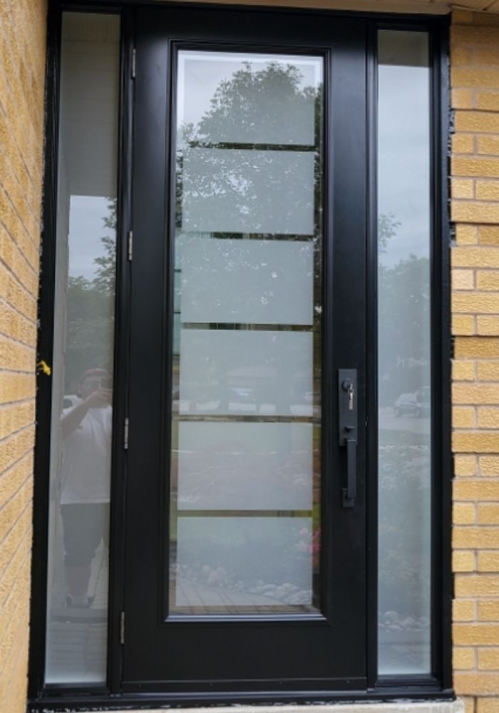 New steel front door in Woodbridge.