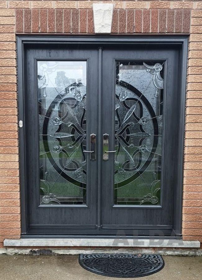 luxury black front door Etobicoke