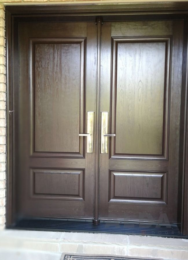 brown fiberglass double front door Keswick