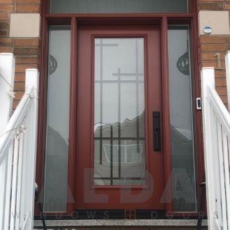 burgundy steel door