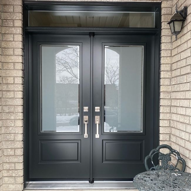 black steel door