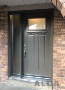 dark grey steel front door