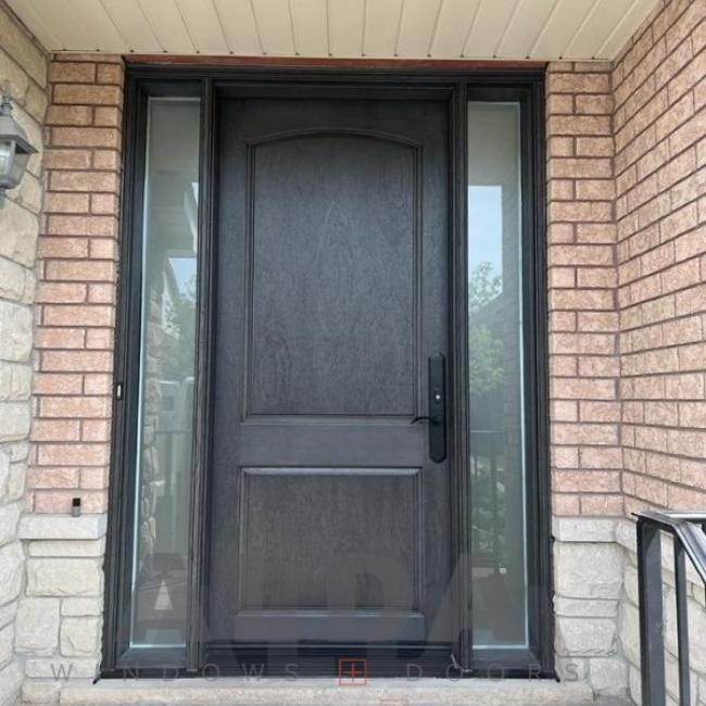 Black Fiberglass Entry Door with Sidelites in Whitby | ALDA