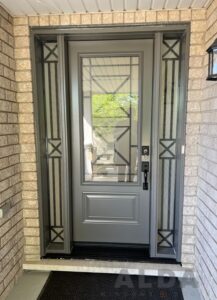 steel front door glass