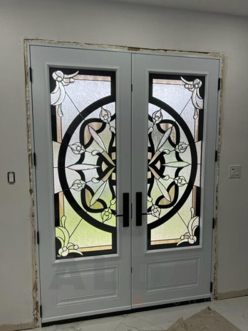 Modern Double Glass Steel Entry Door Installation in Don Mills