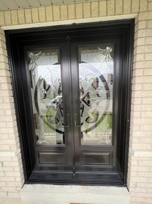 Modern Double Glass Steel Entry Door Installation in Don Mills