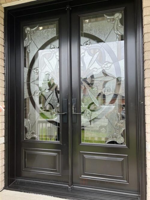 Modern Double Glass Steel Entry Door Installation in Don Mills