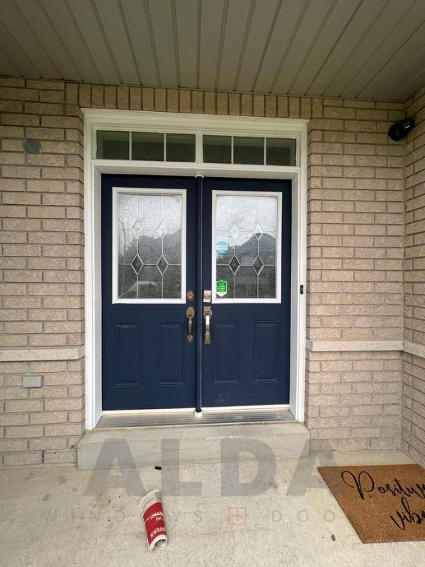 modern double glass doors installation