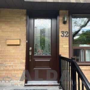 brown steel entry doors maple