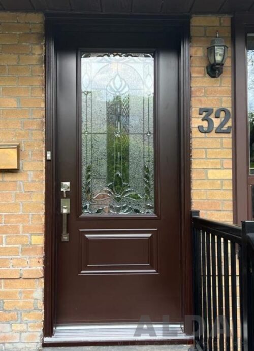 steel brown entry door