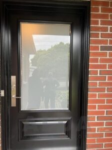 black steel entry door in north york