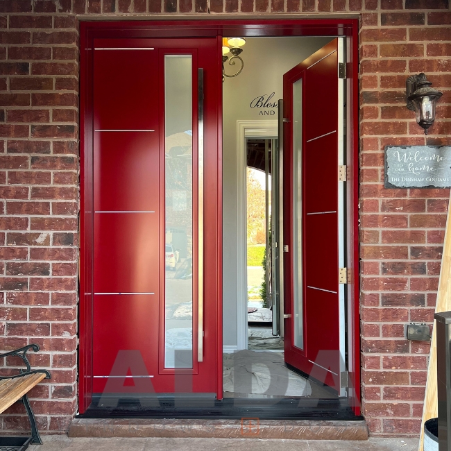 red door with pull handles richmond hill