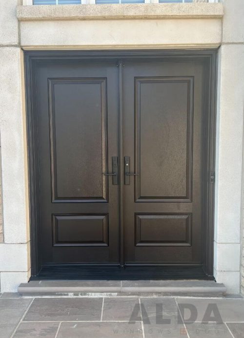 Dark brown entry door