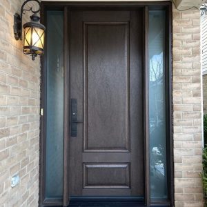 Rich Brown Single Door with privacy glass inserts