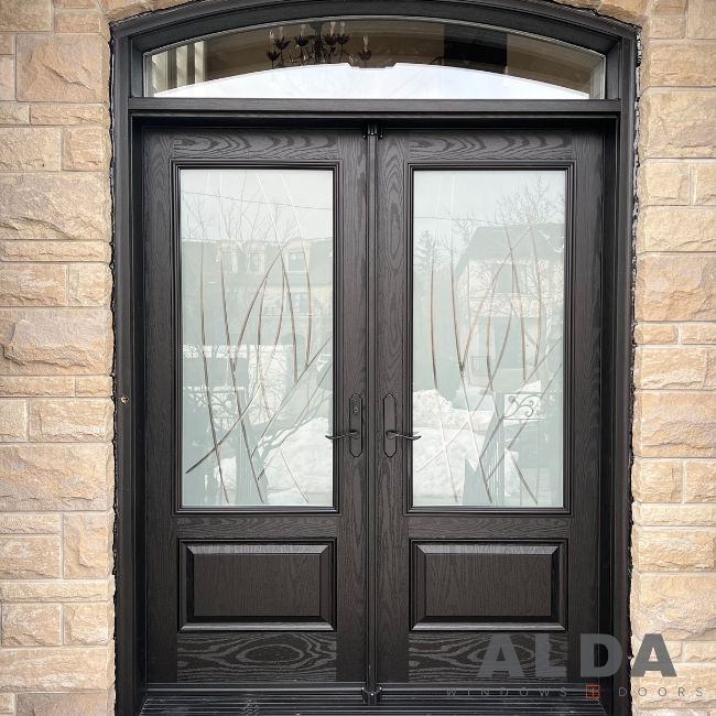 Brown Double Door with Top Transom (2)