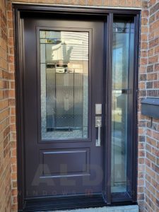 Purple Steel Door with Sidelite