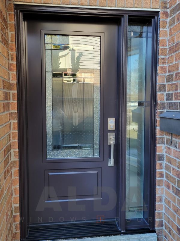 Purple Steel Door with Sidelite