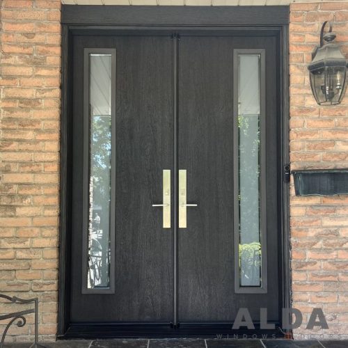 Wood Texture Fiberglass Door Installation in Thornhill | ALDA