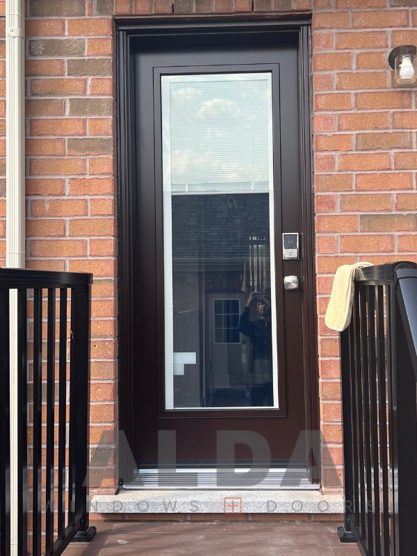 brown steel door installation