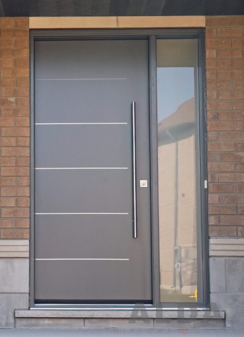 Modern steel door with pull bar
