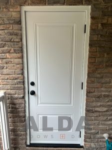 Plain white single entry door