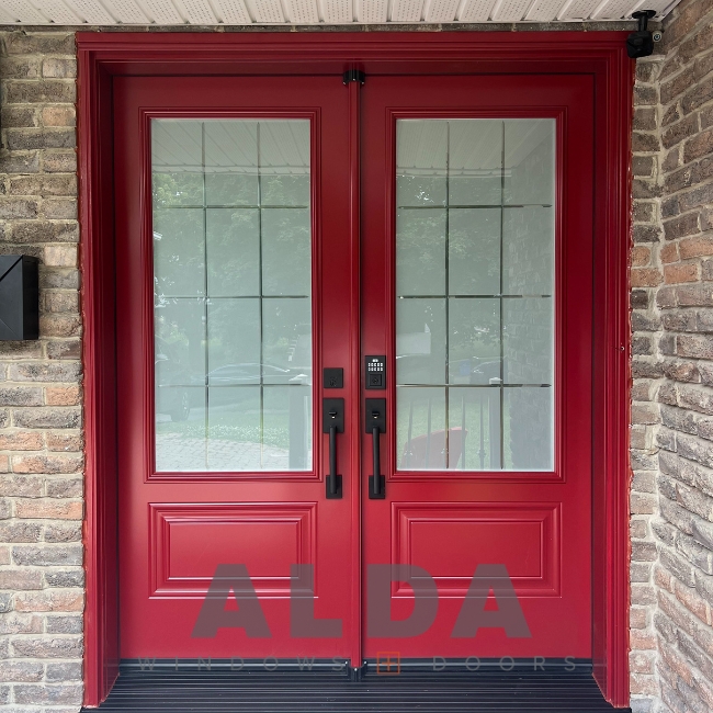 Red steel double door Vaughan