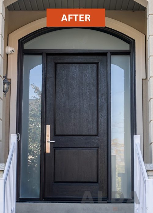 Upgrading an Entryway with Brown Fiberglass Door with Sidelites