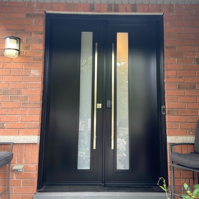Black Steel entry door with glass Woodbridge