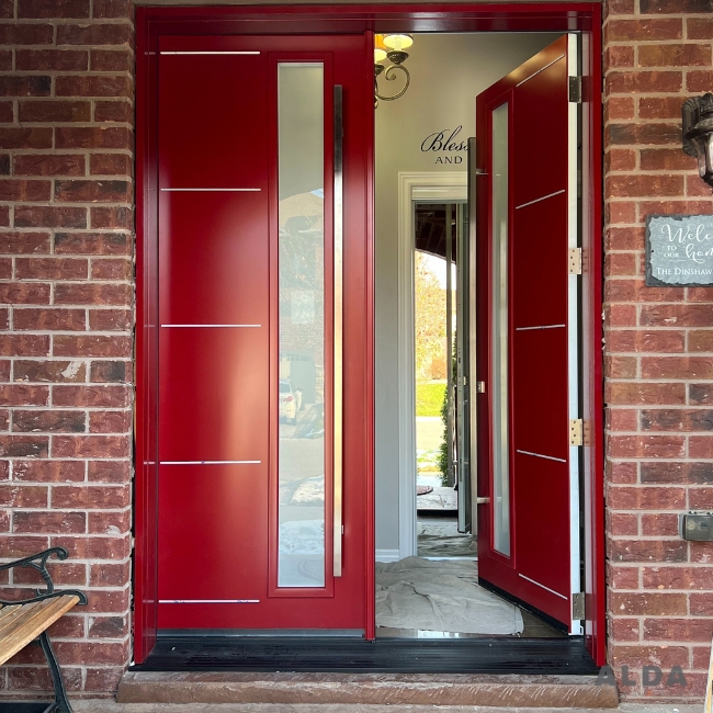 Red entry double door Markham