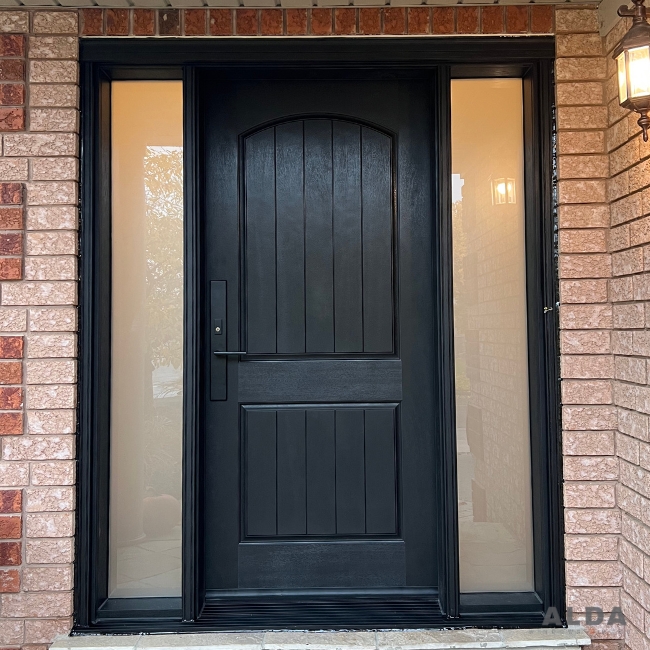 fiberglass black entry door