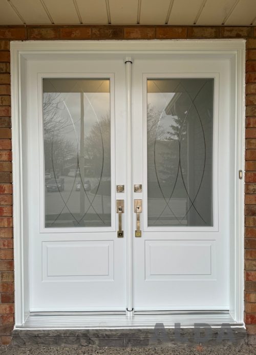 double entry door with double glass inserts