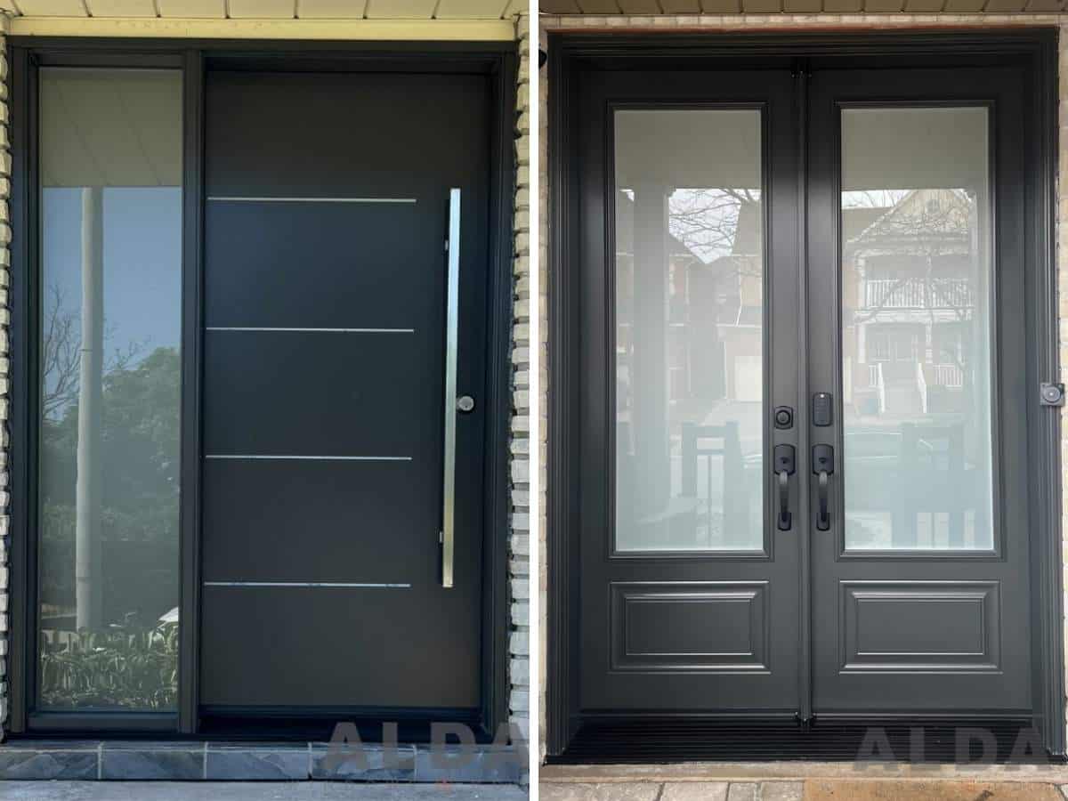 Bold black front doors