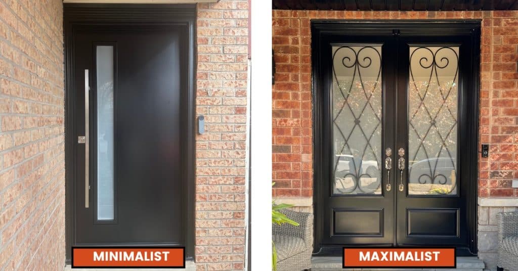 minimalistic vs maximalist door design