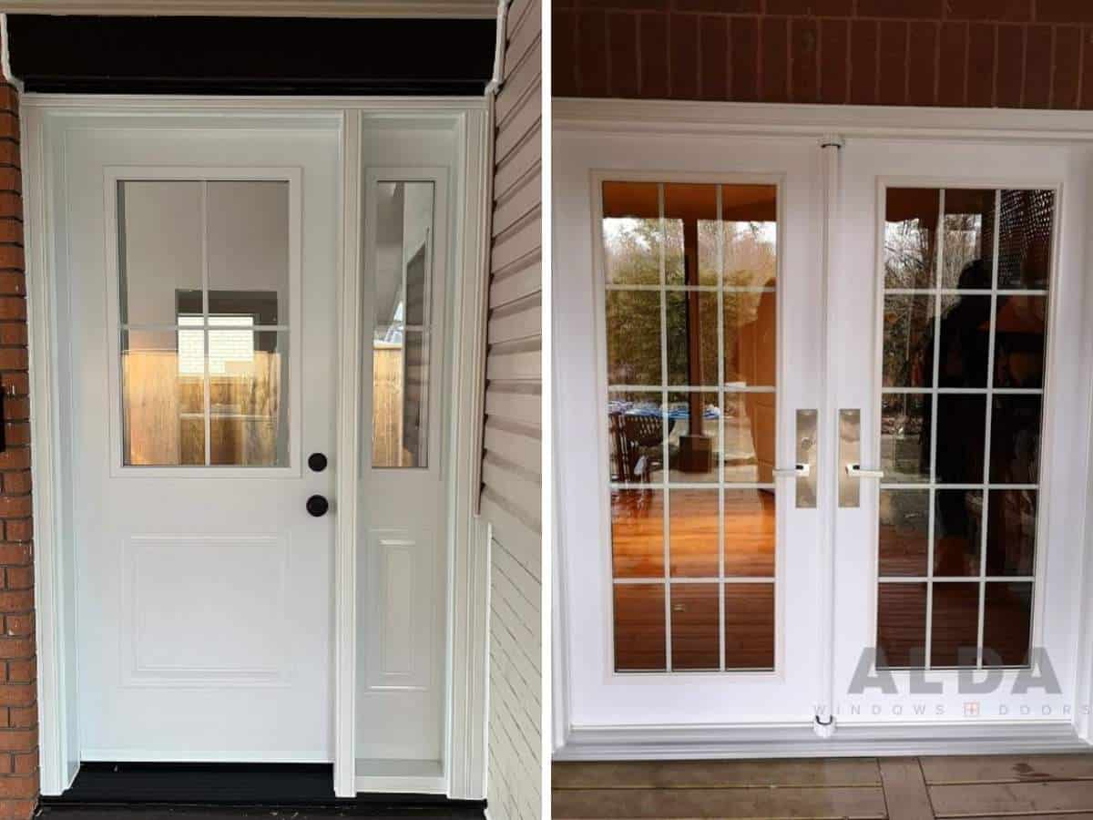 white exterior doors