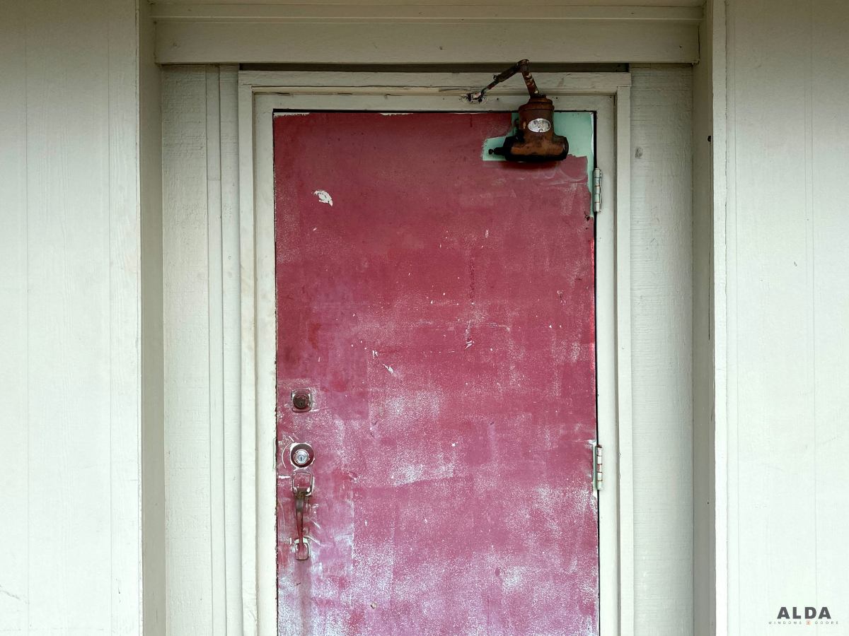 rusted steel door