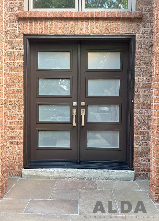 brown double front door multiple glass inserts alda brown double front door multiple glass inserts alda