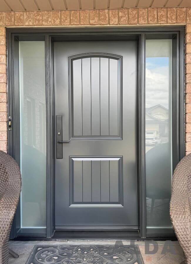 grey exterior door frosted sidelites steel grey exterior door frosted sidelites steel
