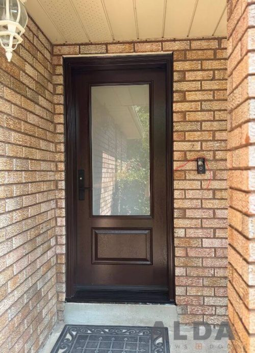 mahogany fiberglass exterior door alda